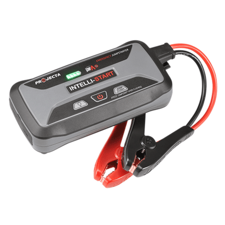 Compact Projecta Intelli-Start Lithium Jumpstarter 1200A, capable of starting engines up to 7.0L petrol and 4.5L diesel.