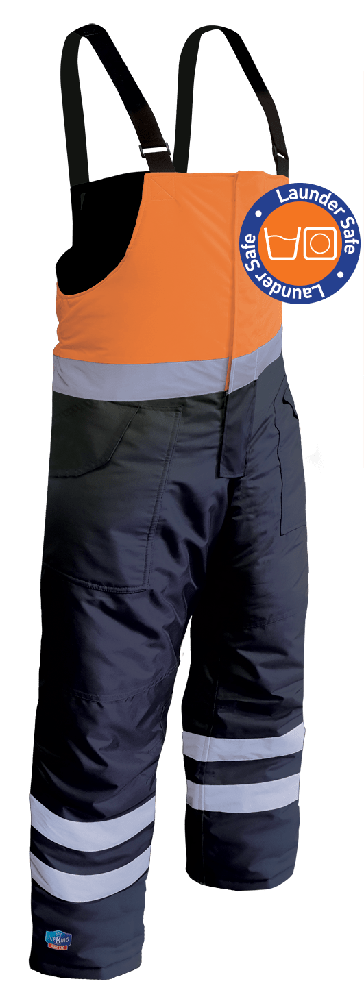 IceKing Launderable Freezer Bib Pant, FGIKONBP - Orange/Navy - 23X