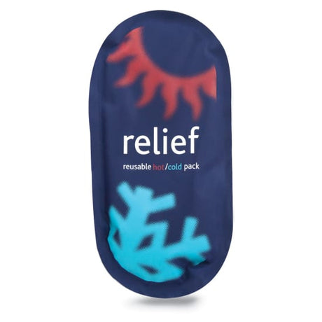 Relief Reusable Hot and Cold Pack for soothing pain, measuring 25.5 x 13cm, suitable for heat or cold therapy.