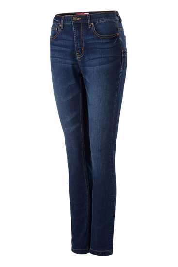 Hard Yakka Women's Jegging in Indigo, Size 16, featuring durable power stretch denim and utility pockets for style and functionality.