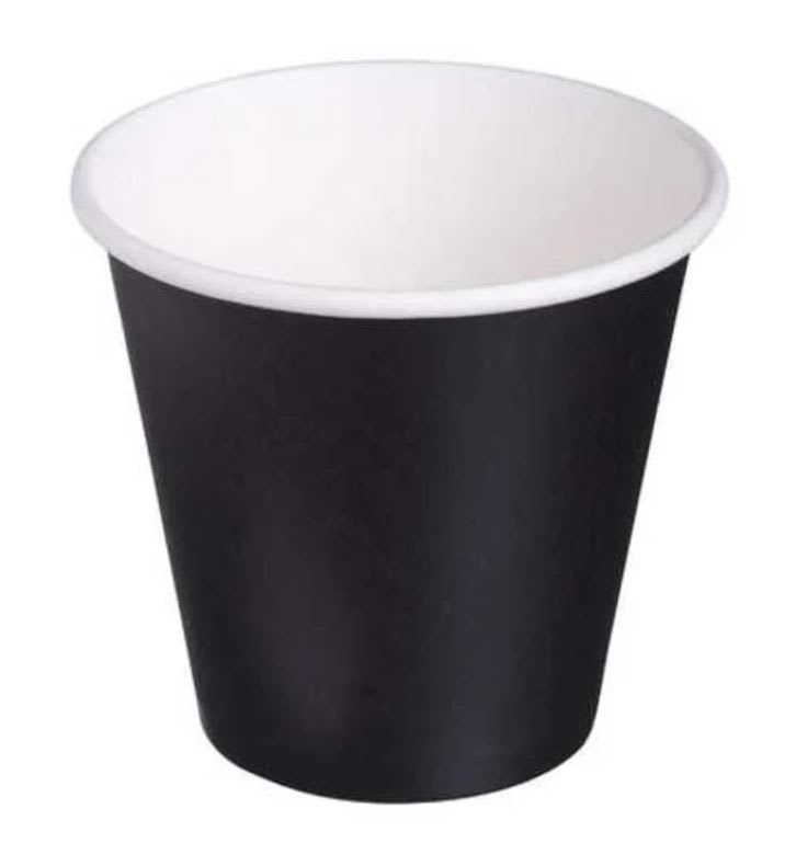 Harveys Hot Paper Cup Single Wall Black 8oz 50 (Pack)