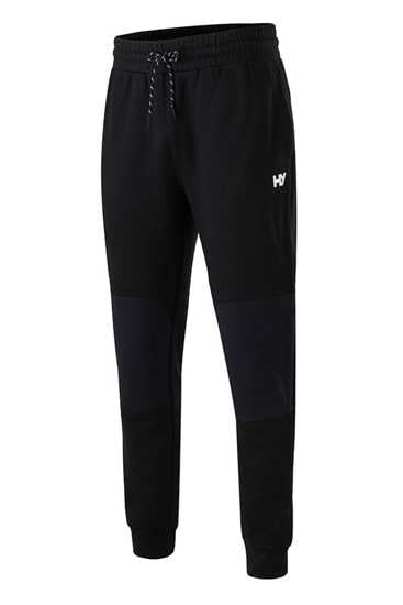 Hard Yakka black jogger pants, size M, featuring elastic waist, cuffs, and reinforced areas for durability and comfort.