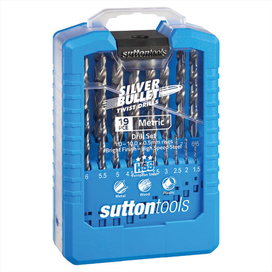 Sutton Drill Bit Set HSS 1.0 - 10.0mm 19 Piece-Each