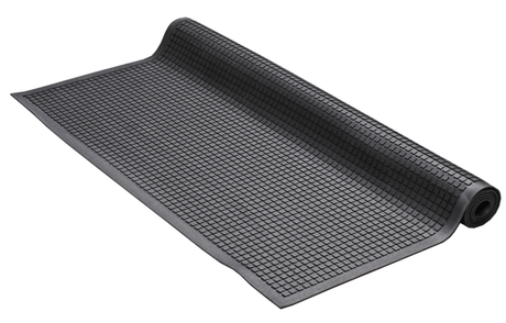 Kleen Kushion Mat, black nitrile rubber, 1740x1140mm, slip-resistant, anti-fatigue, ideal for kitchens and food safety areas.