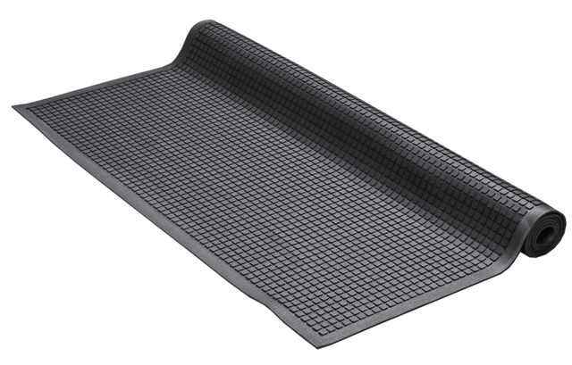 Kleen Kushion Mat, black nitrile rubber, 1740x1140mm, slip-resistant, anti-fatigue, ideal for kitchens and food safety areas.