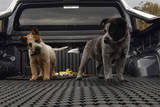 Decktred Matting in black, 1800mm wide, offers non-slip, textured surface with drainage holes, ideal for various applications.