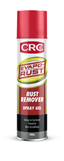 Rust-removing gel that clings to surfaces for effective, non-scrubbing rust removal from mild steel, chrome, and more.