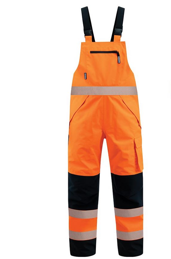 Bison, Extreme Hi Vis Taped Bib Trouser, 12005 - Orange/Black - 2XL