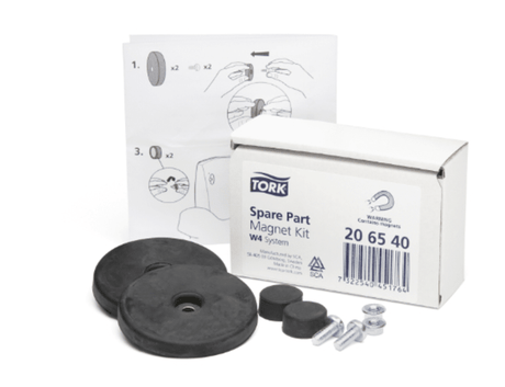 Tork Magnetic Dispenser Mounting Kit for easy, drill-free installation of dispensers in various environments.