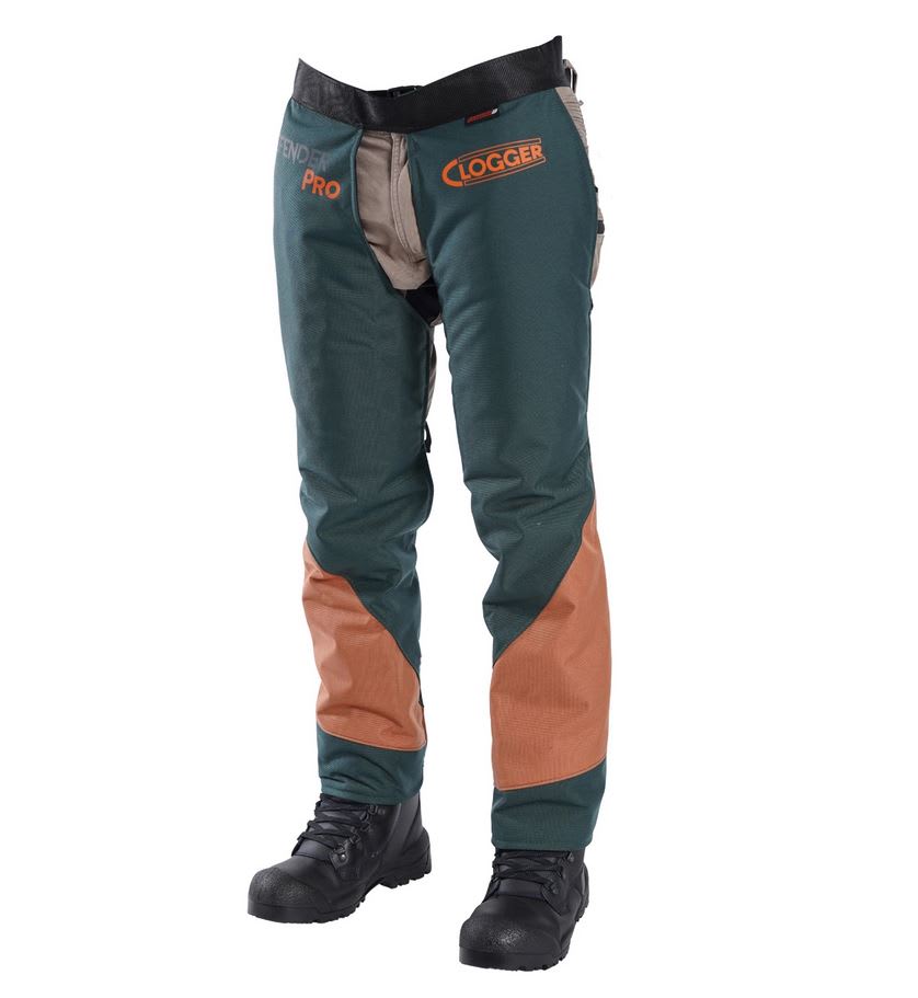 Clogger, DefenderPRO Tough Chainsaw Chaps, C71Z Zipped - Green/Orange - S