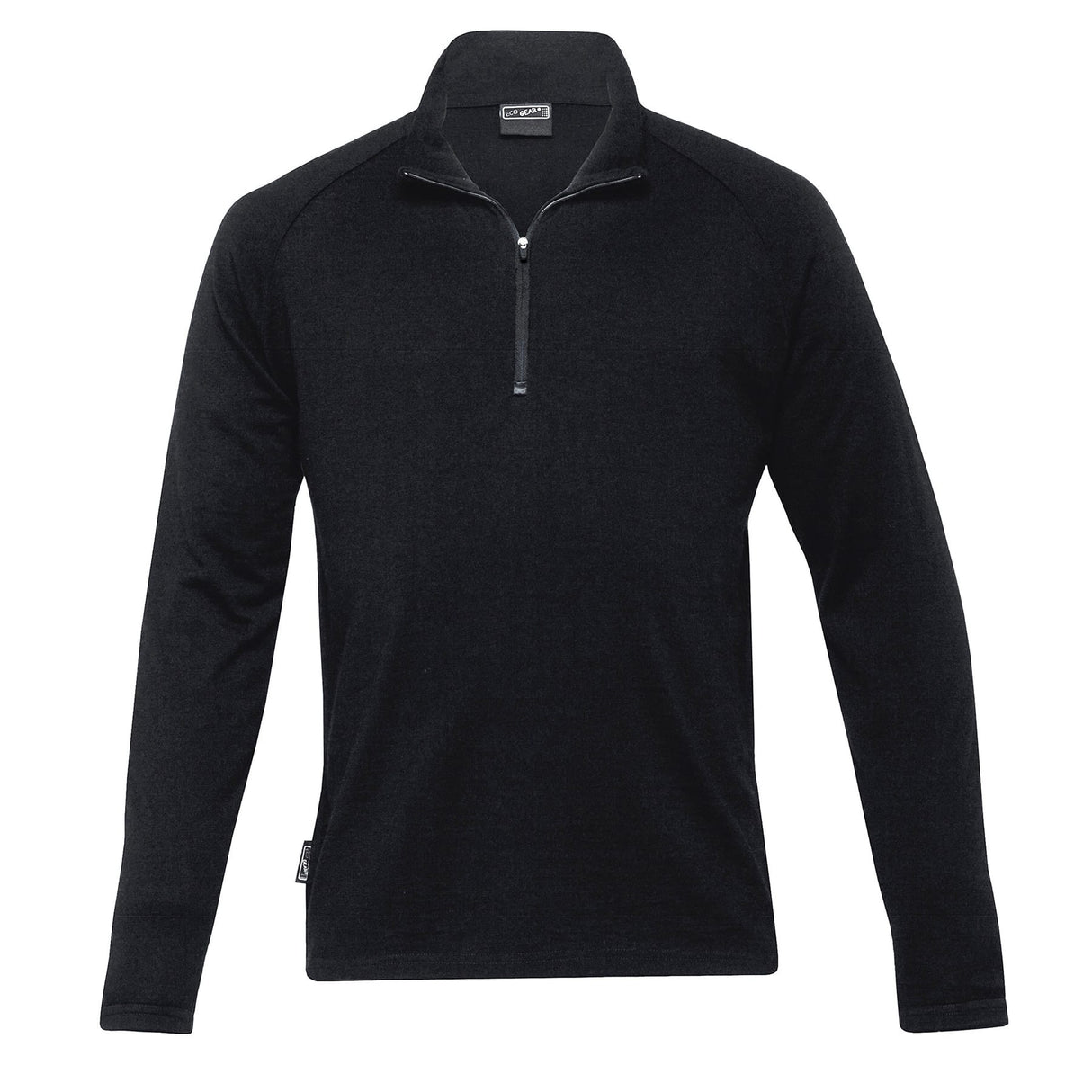 Eco Gear, Men's Merino Zip Pullover, EGMZ - Black - 2XL