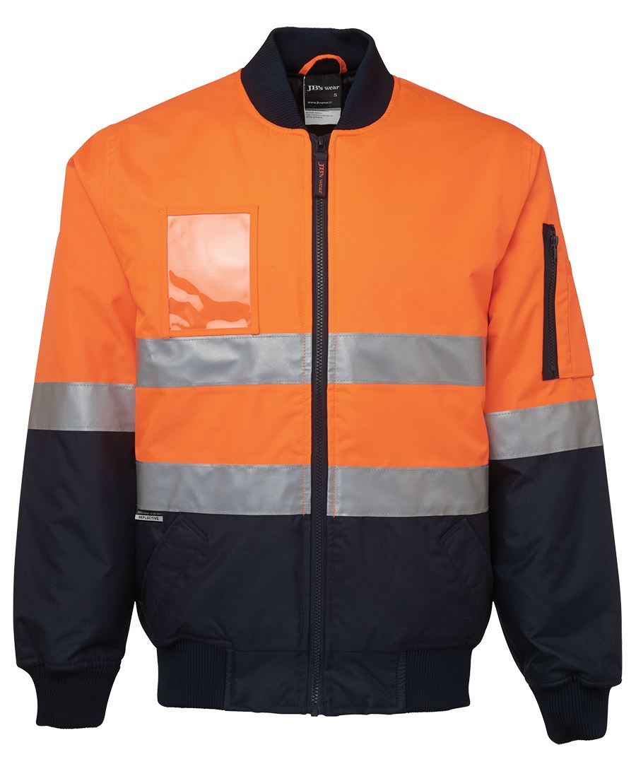 JB's Wear, Hi Vis Flying Jacket, 6DNFJ - Orange/Navy - 5XL