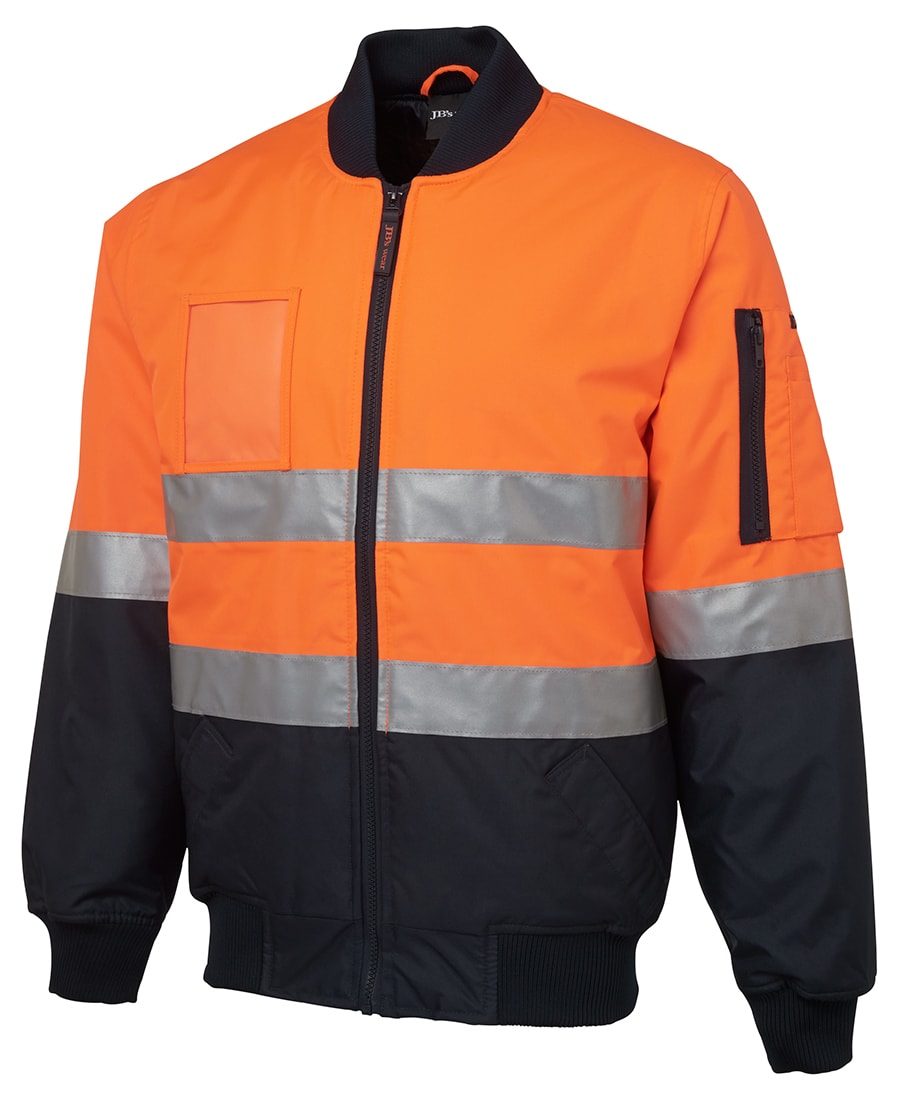JB's Wear, Hi Vis Flying Jacket, 6DNFJ - Orange/Navy - XS