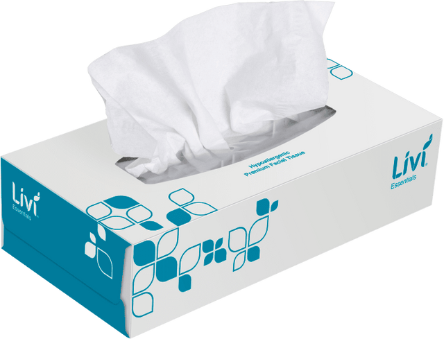 Soft, hypoallergenic 2-ply facial tissues in a petite box of 100 sheets, perfect for home, office, or travel use.