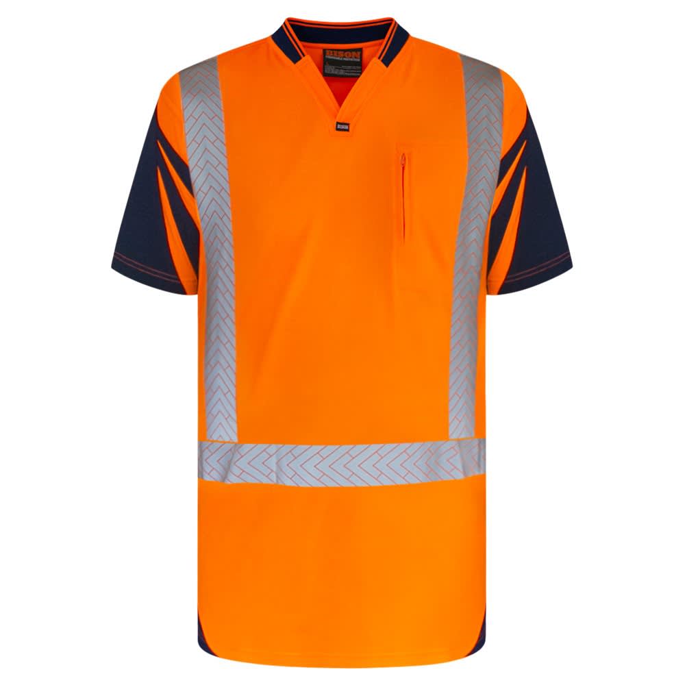 Bison, Hi Vis Quick-Dry Cotton Polo, 232012 - Orange - XL