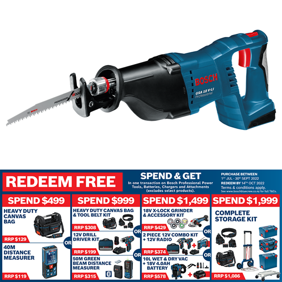 Bosch 18V Reciprocating Saw GSA 18 V-LI (Each)