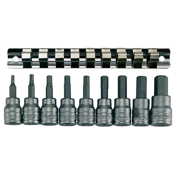 Teng 9pc 3/8in Dr. Metric Hex Bit Skt Set 3-12mm 9 Piece Set (Set)