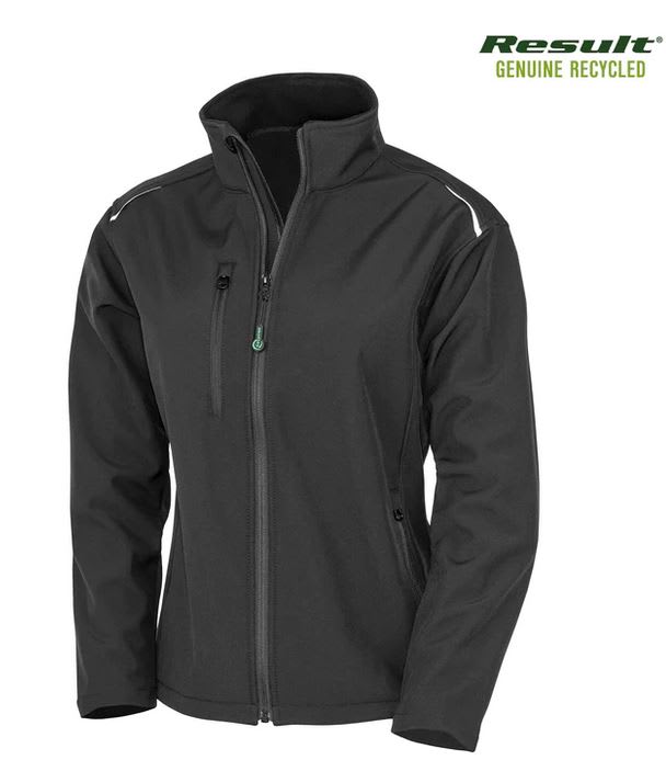 Women's Recycled 3-Layer Softshell Jacket, R900F - Black - LS