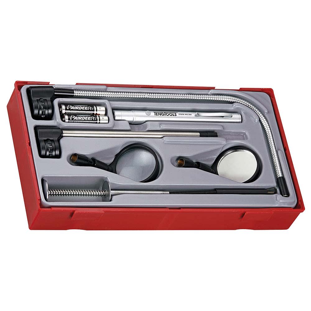 Teng Pickup insp Tool Set w/LED Torch - TC-Tray 8 Piece (Set)