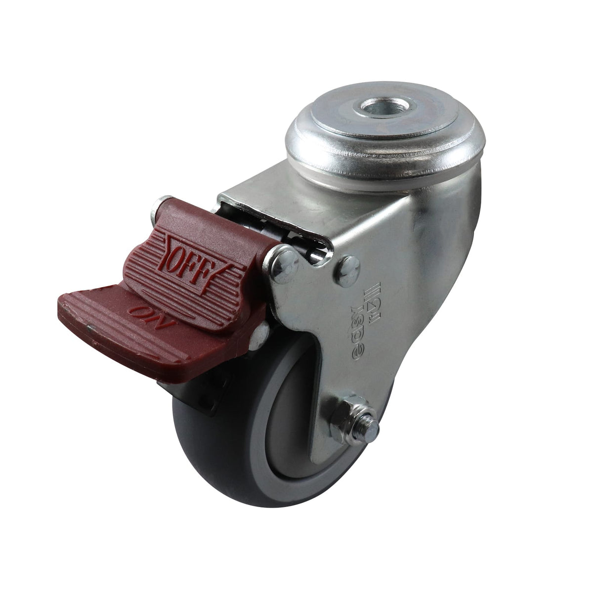 Easyroll 75mm Swivel Brake Bolt Holder G6 Castor Grey Rubber 90kg (Each)