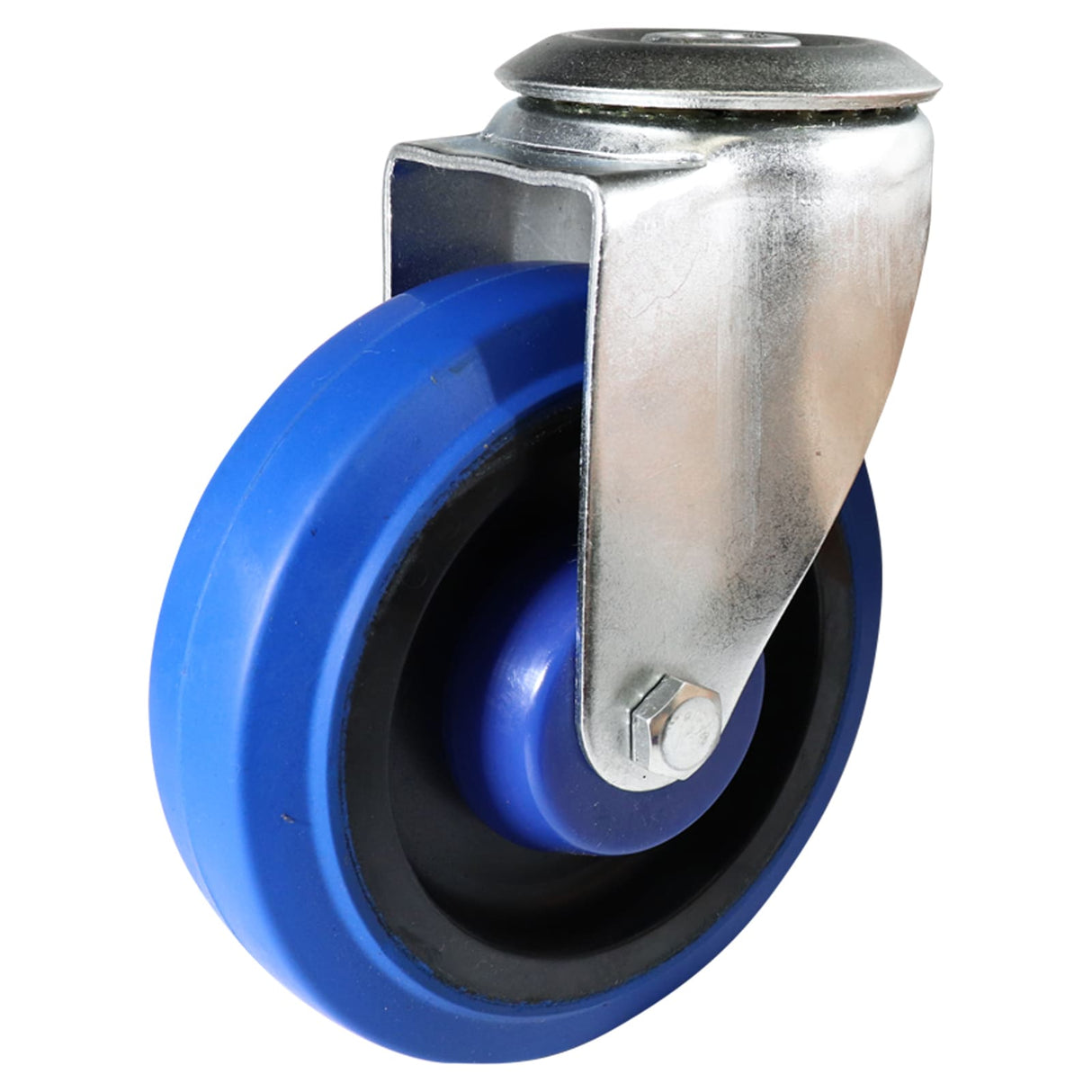 Easyroll 125mm Swivel Bolt Hole I6 Castor Elastic Rubber 140kg (Each)