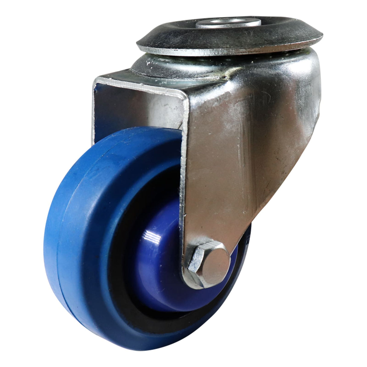 Easyroll 75mm Swivel Bolt Hole I6 Castor Elastic Rubber 90kg (Each)