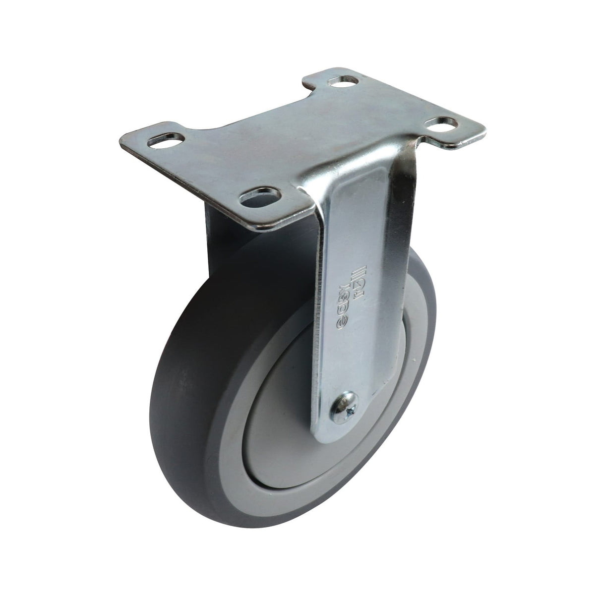 Easyroll 125mm Fixed Plate Mount G6 Castor Grey Rubber 130kg (Each)