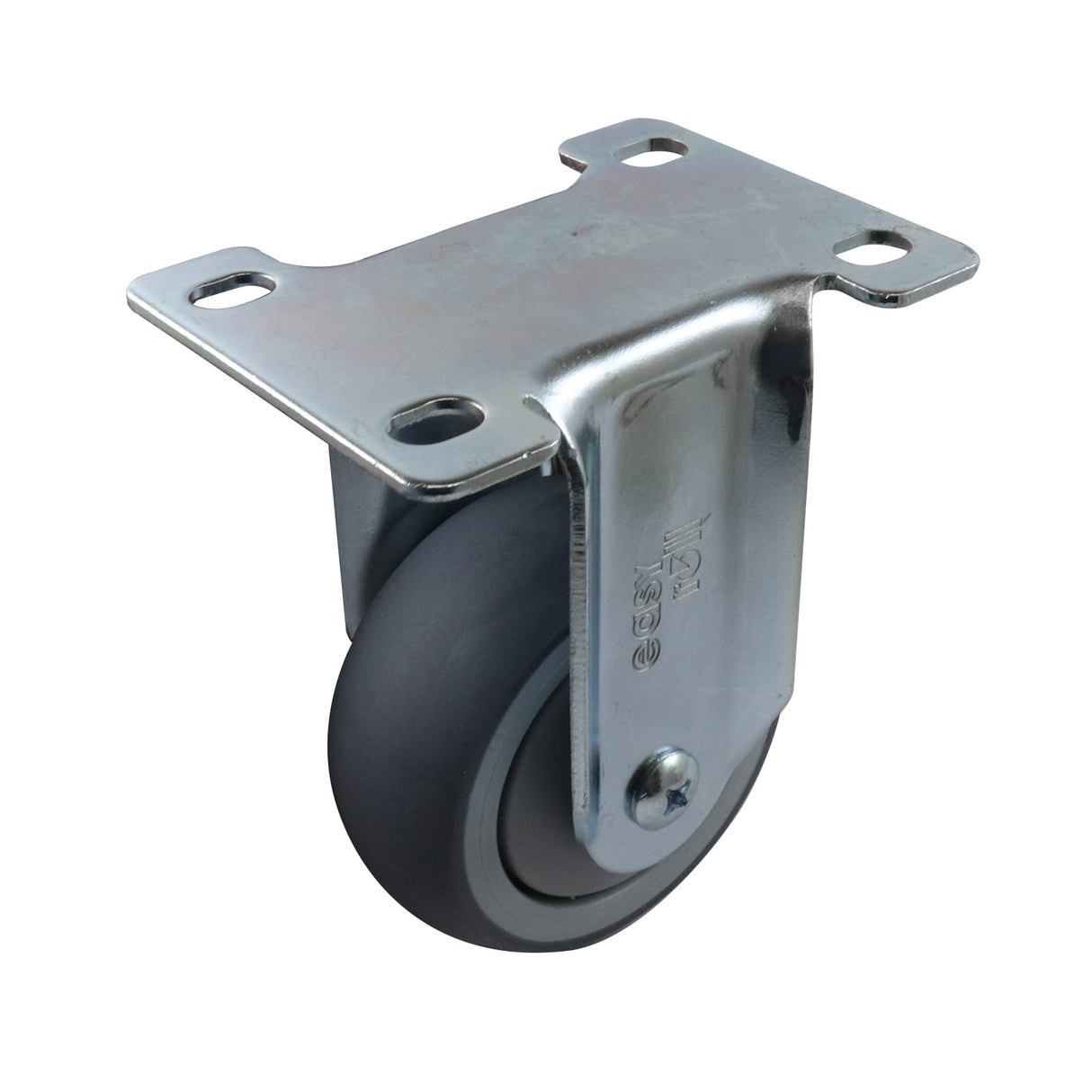 Easyroll 75mm Fixed Plate Mount G6 Castor Grey Rubber 90kg (Each)
