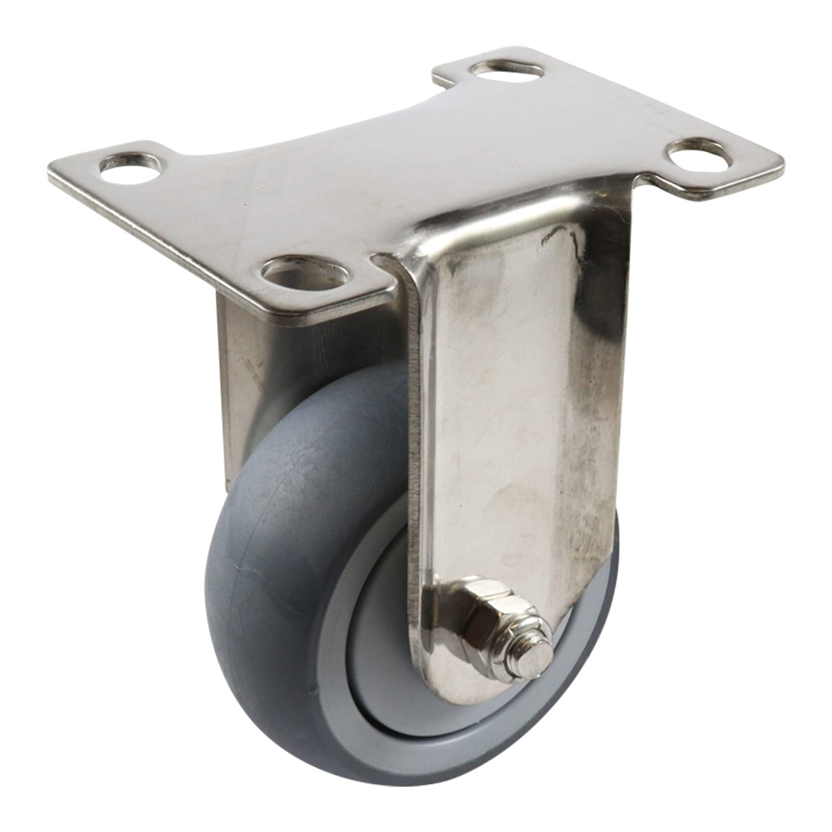 Easyroll 75mm Fixed Plate Mount G7 Castor Grey Rubber 80kg (Each)