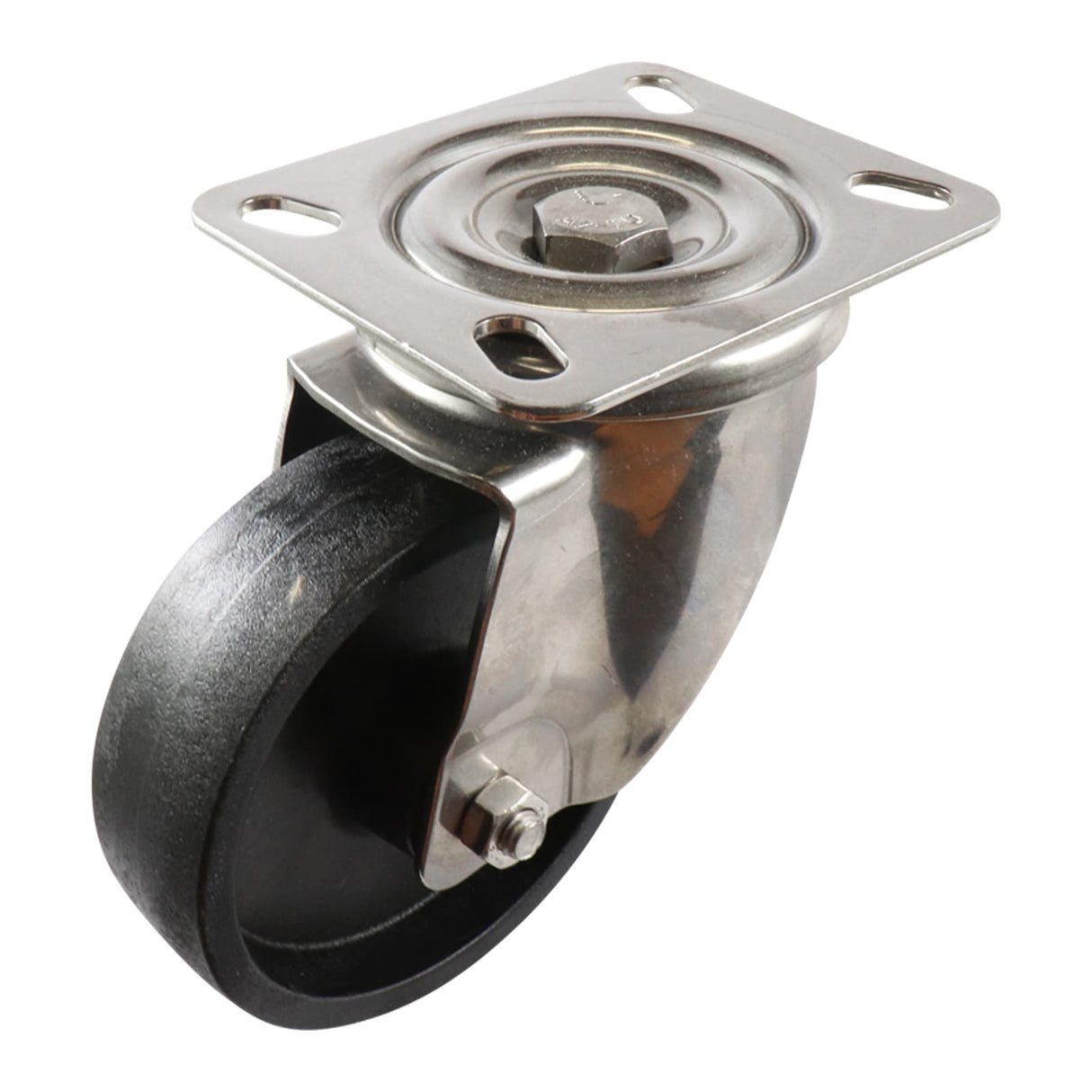 Easyroll 100mm Swivel Plate Mount SS Castor 220kg Synthetic Monolithic (Each)
