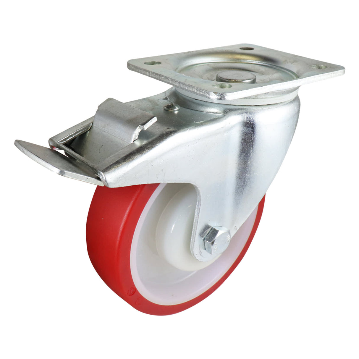 Easyroll 125mm Swivel Brake Plate Mount I3 Castor Urethane 250kg (Each)