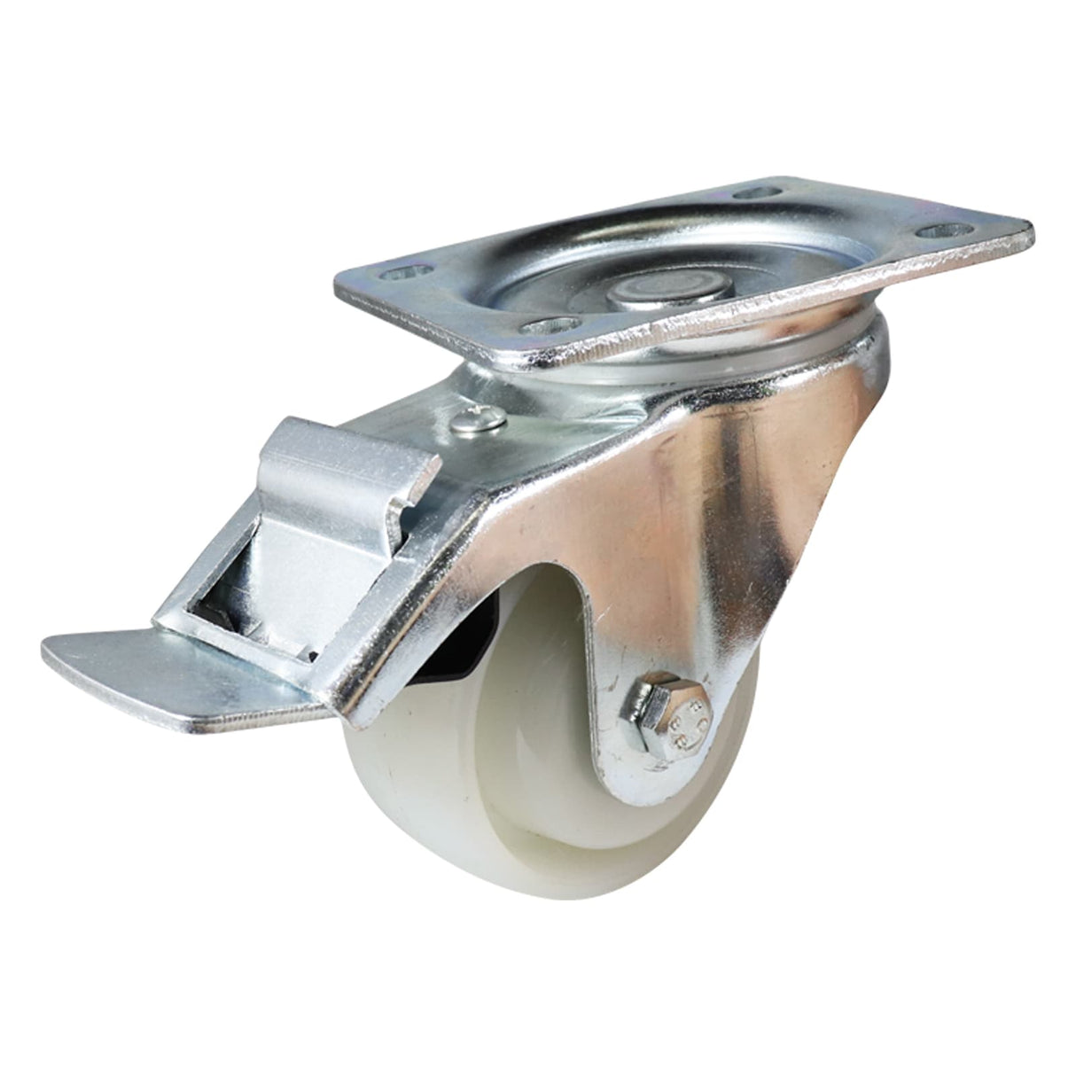 Easyroll 80mm Swivel Brake Plate Mount I3 Castor Nylon 150kg (Each)
