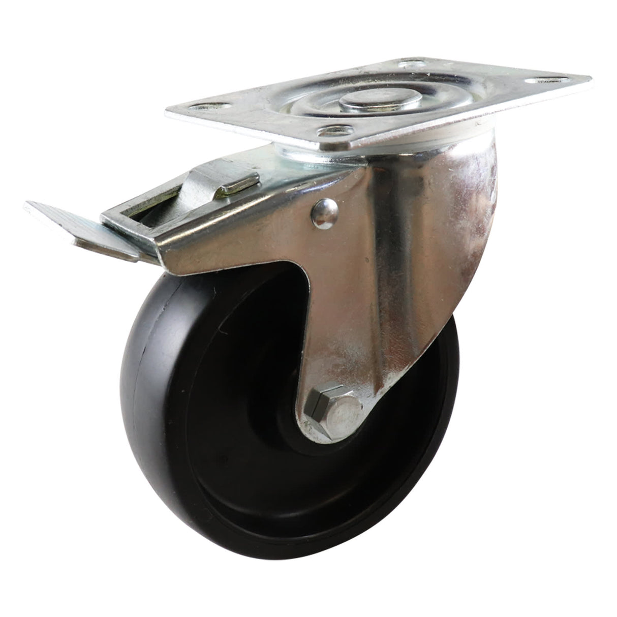 Easyroll 100mm Swivel Brake Plate Mount I4 Castor Polypropylene 100kg (Each)