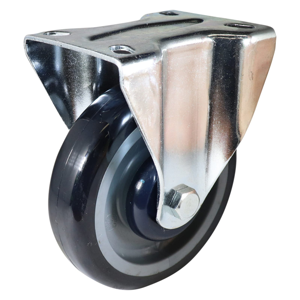Easyroll 125mm Fixed Plate Mount I4 Castor Urethane 125kg (Each)