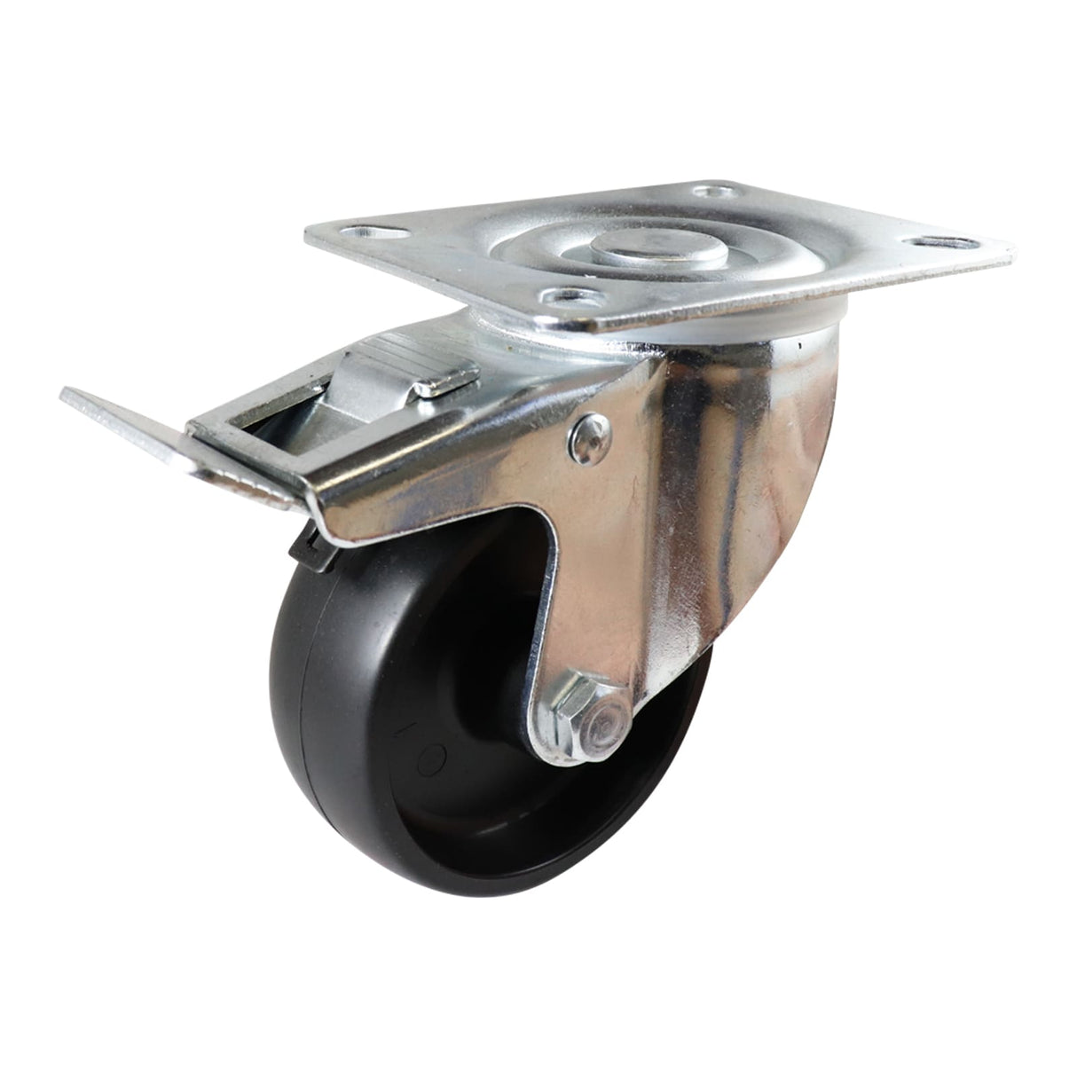 Easyroll 80mm Swivel Brake Plate Mount I4 Castor Polypropylene 80kg (Each)