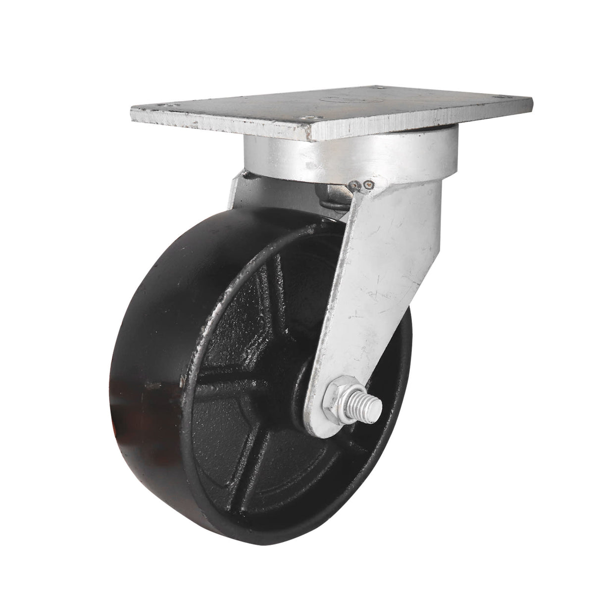 Easyroll 150mm Swivel Plate Mount J7 Castor Cast Iron 500kg (Each)