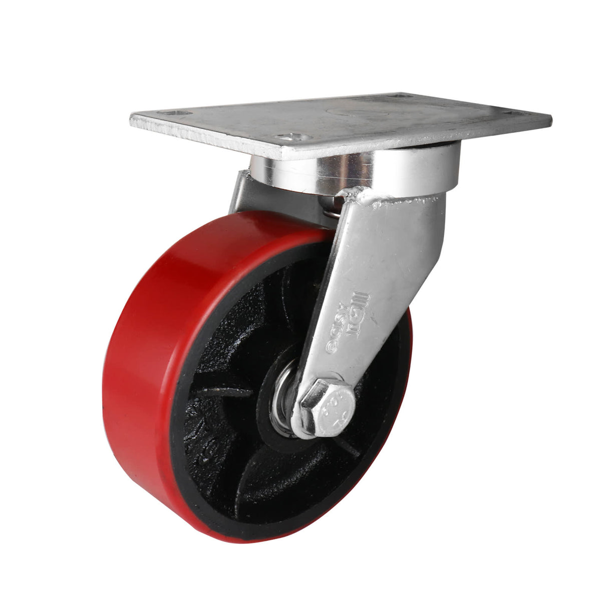 Easyroll 150mm Swivel Plate Mount J7 Castor Urethane Cast Iron 600kg (Each)