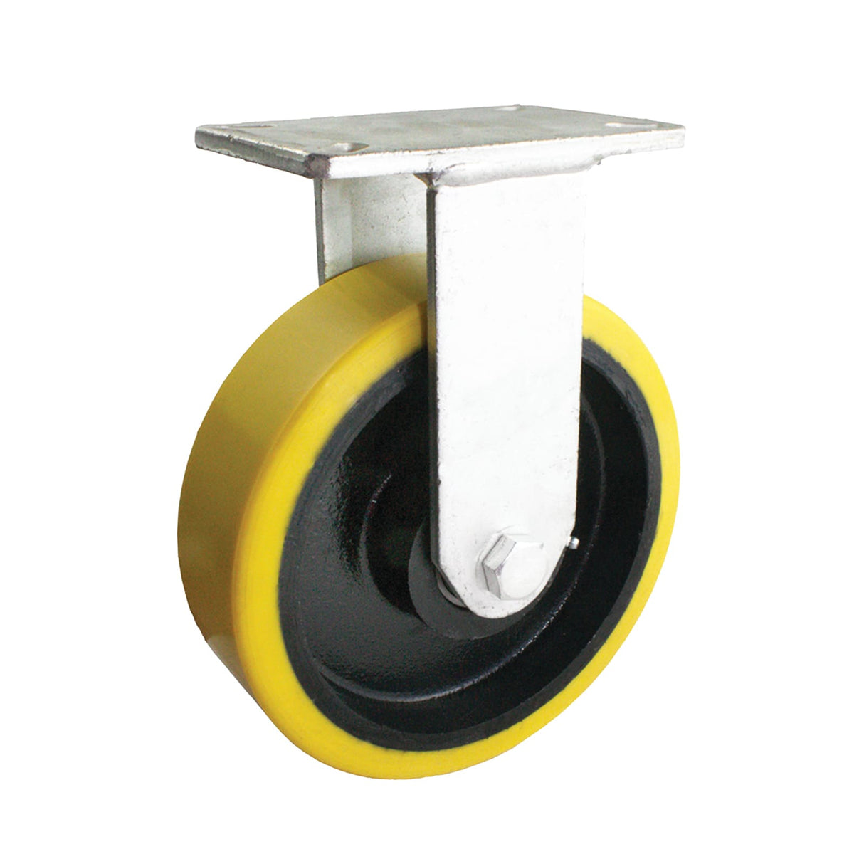 Easyroll 200mm Fixed Plate Mount X1 Castor Urethane Cast Iron 2000kg (Each)