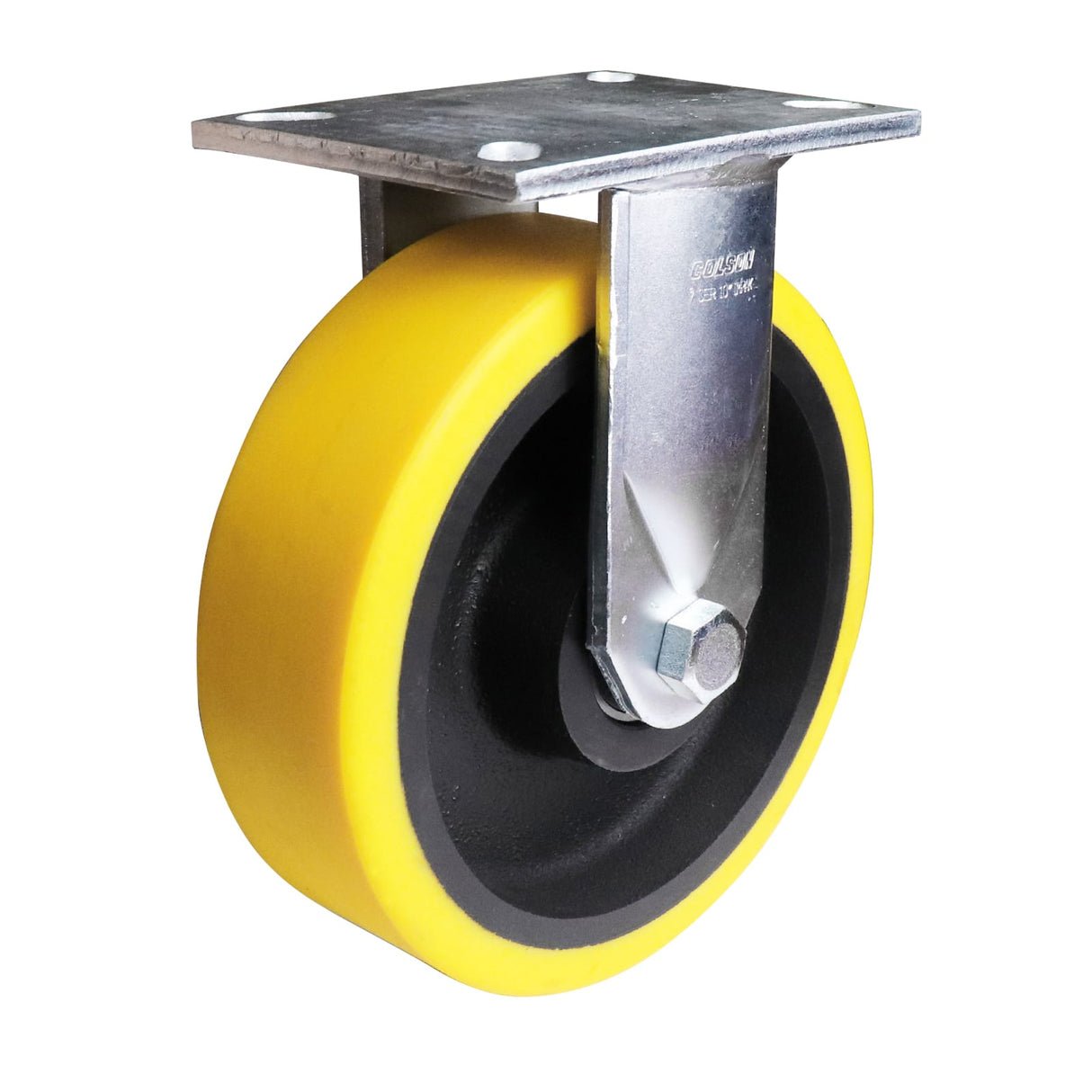 Easyroll 250mm Fixed Plate Mount X1 Castor Urethane Cast Iron 2000kg (Each)