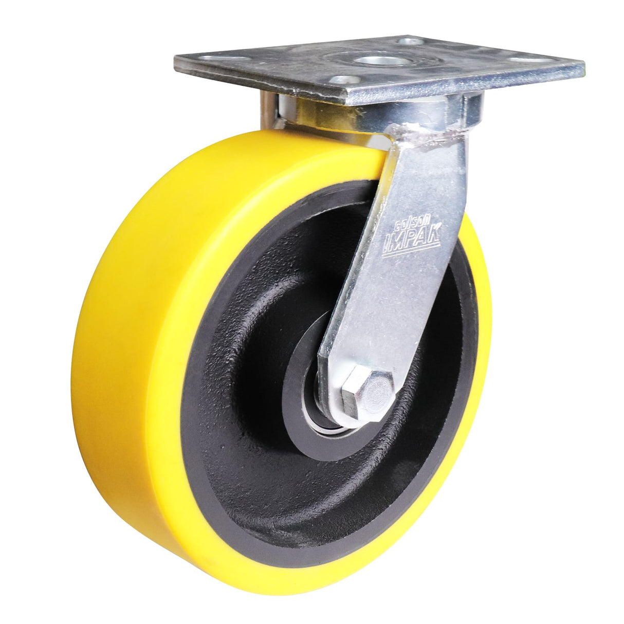 Easyroll 250mm Swivel Plate Mount X1 Castor Urethane Cast Iron 2000kg (Each)