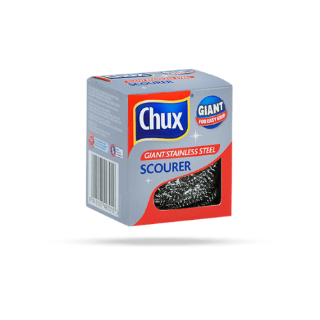 Chux Giant Stainless Steel Scourer: Durable, large-sized scourer designed for effective heavy-duty cleaning of cookware.