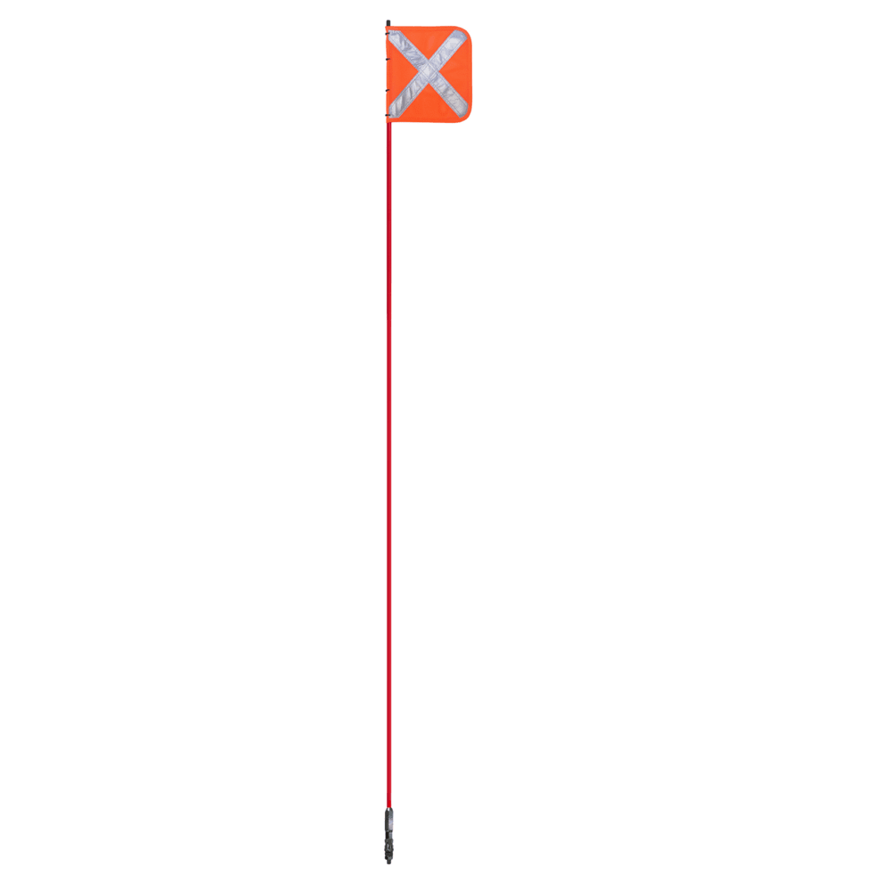 Vehicle Safety Flag X Orange Reflective Height 2.5m - Orange