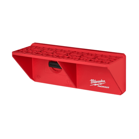 Milwaukee PACKOUT Screwdriver Rack features 34 slots for versatile storage, robust 9.07kg capacity, and modular PACKOUT connectivity.