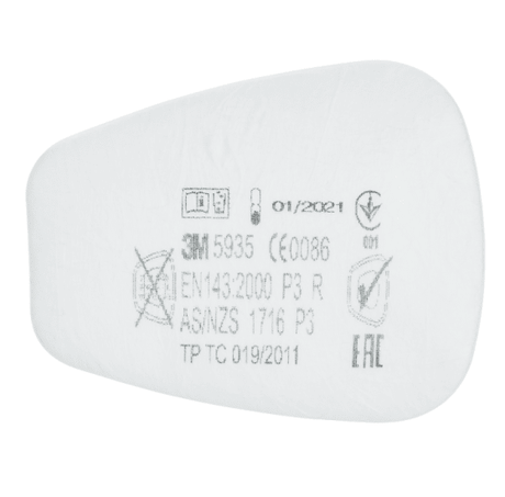 3M Particulate Filters 5935 P3: 10 pairs of bayonet filters for superior protection against hazardous dust, mists, and fumes.