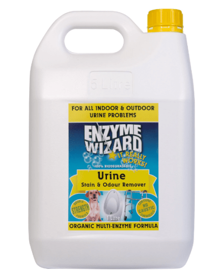 Enzyme Wizard Urine Stain & Odour Remover 5L, powerful enzymatic cleaner for safely eliminating urine stains and odours.