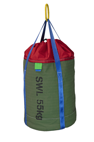 Durable Bullivants Canvas Lift Bag for hoisting tools up to 55kg, made of heavy-duty Ripstop canvas with secure velcro throat.