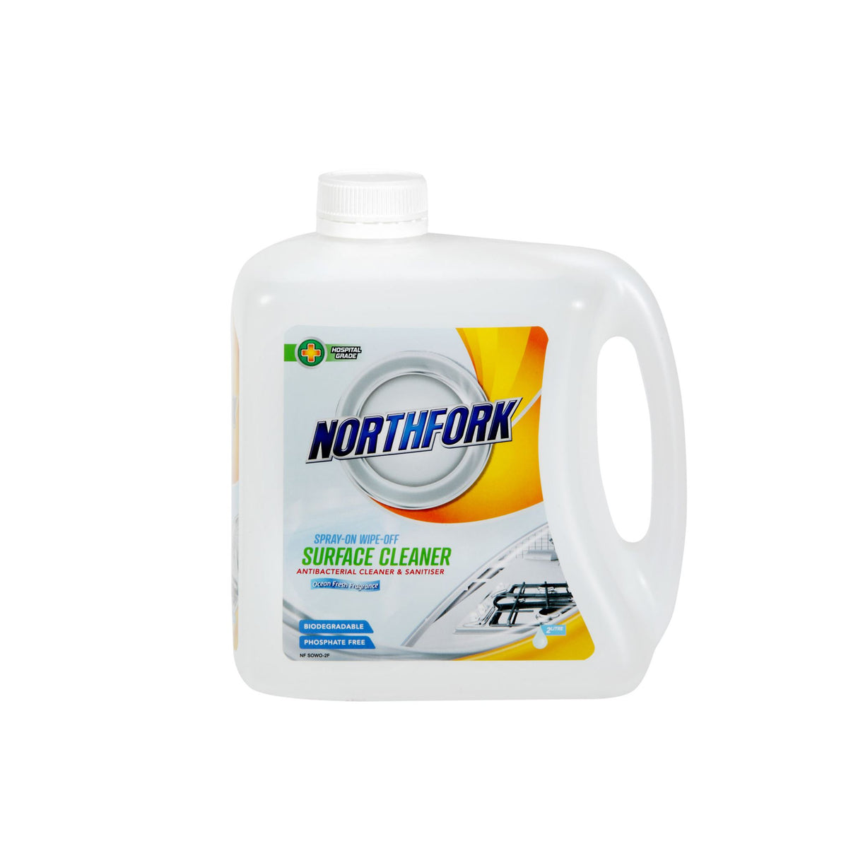 Northfork Spray On Wipe Off Surface Cleaner in a pack of 3, ideal for antibacterial cleaning with ocean fresh scent.