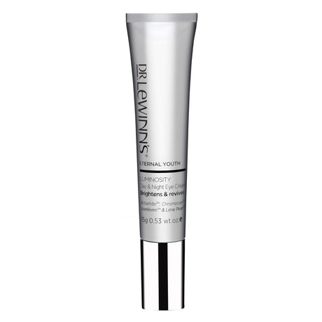 Eternal Youth Day & Night Eye Cream in a sleek 15g jar, featuring a cooling applicator for youthful, bright eyes.