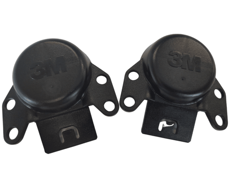 3M Safety Helmet Adapter P3E-Pair for attaching visors to safety helmets with 30mm slots, enhancing face protection.
