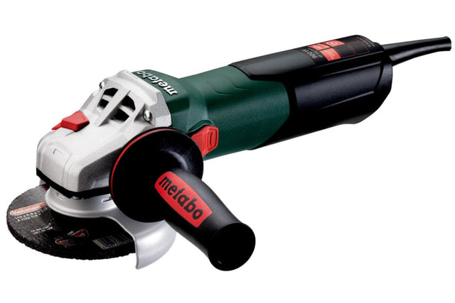 Metabo Angle Grinder 115mm 900W with safety clutch, ergonomic design, quick disc change, and high torque for efficient cutting.